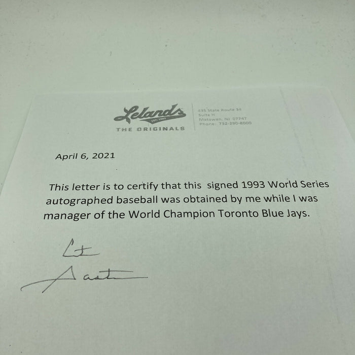 1993 Toronto Blue Jays World Series Champs Team Signed Baseball JSA COA