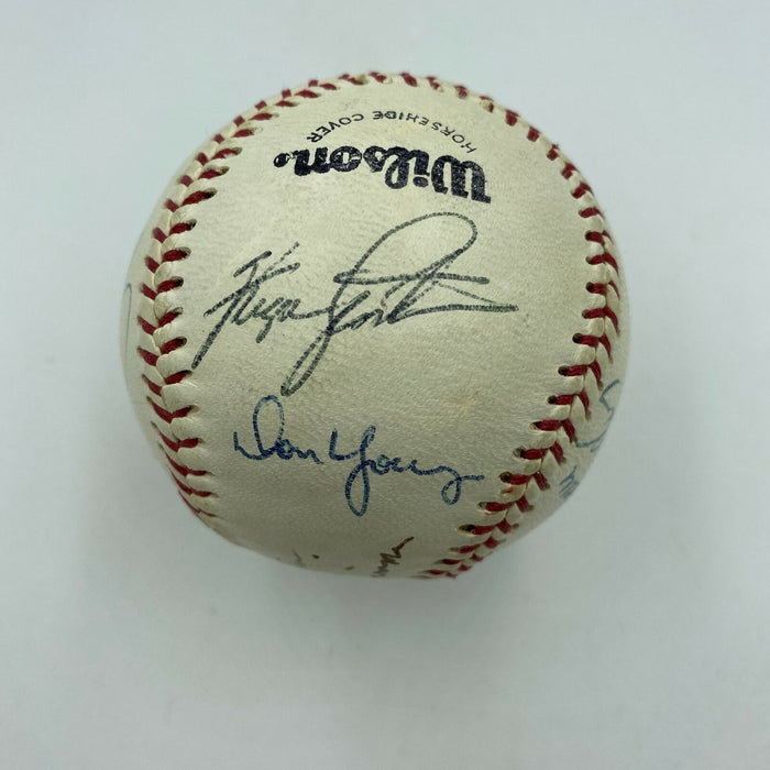 1969 Chicago Cubs Team Signed Baseball Ernie Banks Ron Santo Williams JSA COA