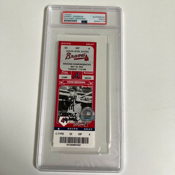 Randy Johnson Signed Inscribed Perfect Game Ticket May 18, 2004 PSA DNA COA