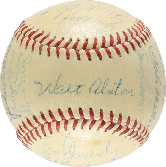 1955 Brooklyn Dodgers W.S. Champs Team Signed Baseball Jackie Robinson PSA DNA