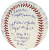 Bob Feller Signed Heavily Inscribed Career STAT Baseball Beckett Certified