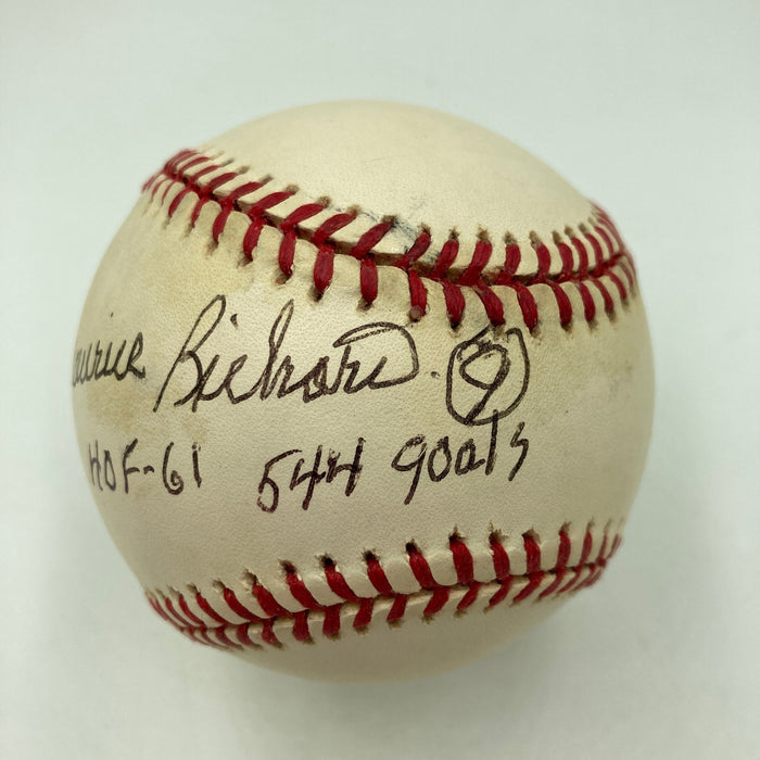 Maurice Richard Hall Of Fame 1961 544 Goals Signed Baseball Beckett Certified