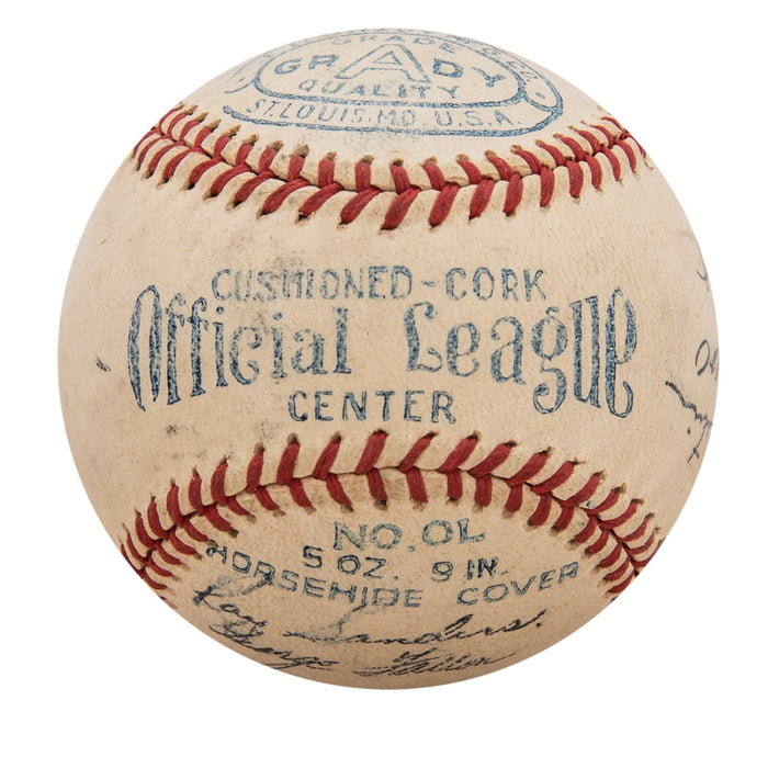 1944 St. Louis Cardinals World Series Champs Team Signed Baseball With JSA COA