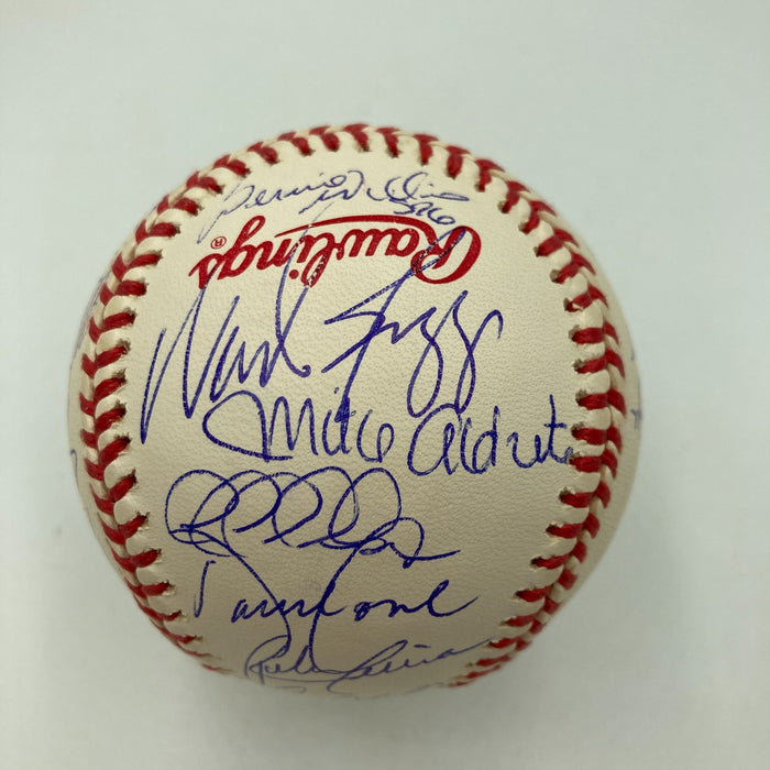 1996 Yankees Team Signed World Series Baseball Derek Jeter Mariano Rivera JSA