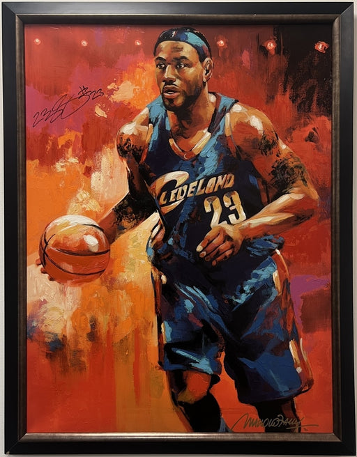 LeBron James Signed Large Malcolm Farley Painting Art UDA Upper Deck Certified