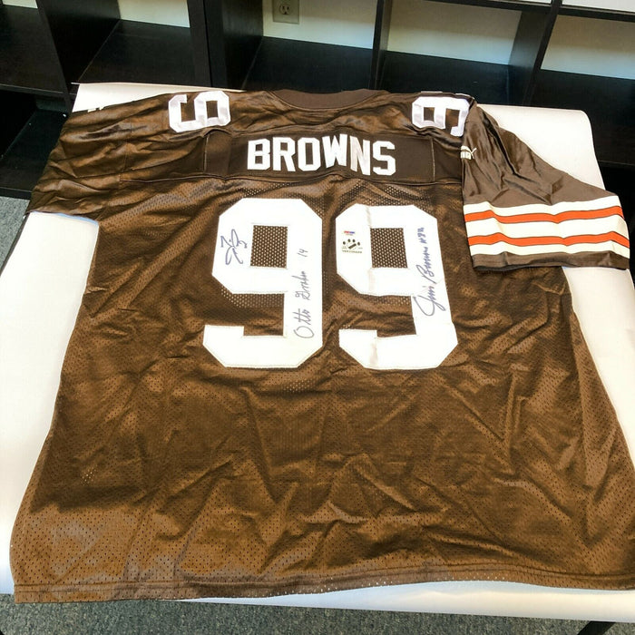 Jim Brown Otto Graham Signed Authentic Cleveland Browns Game Model Jersey JSA