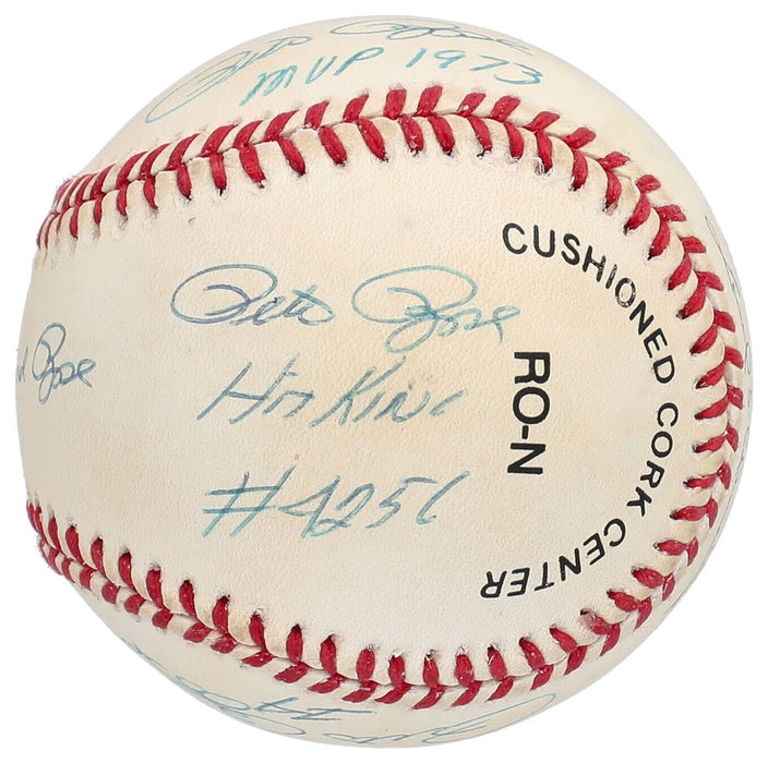 Pete Rose Signed Inscribed STAT Baseball With 6 Signatures! Beckett COA