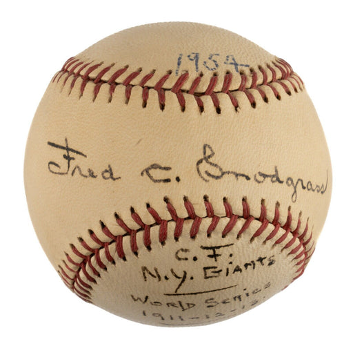 Fred Snodgrass 1912 World Series Single Signed Baseball The Only One Known JSA