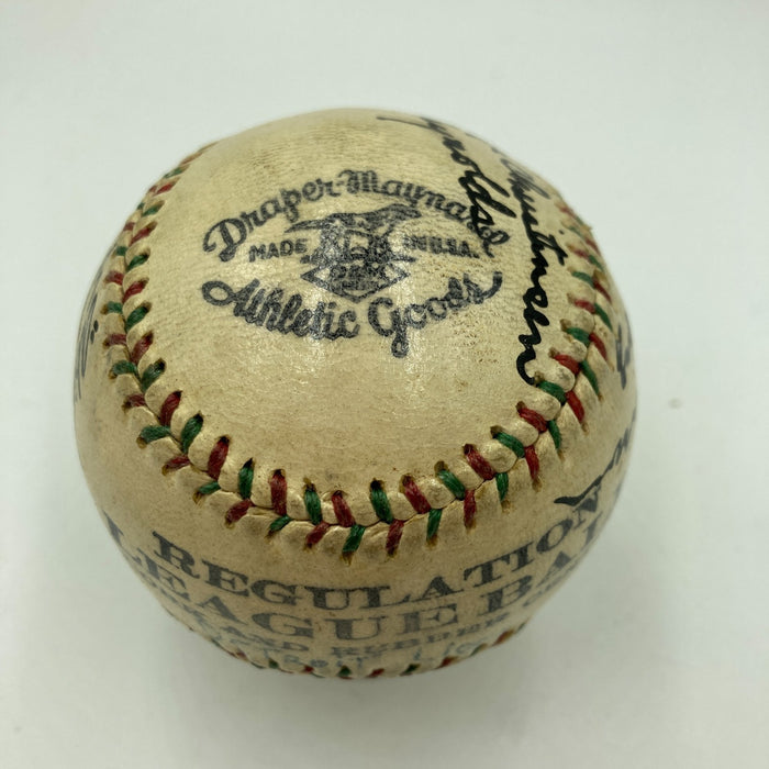 Beautiful Dutch Clark 1937 Detroit Lions NFL Team Signed Baseball JSA COA RARE