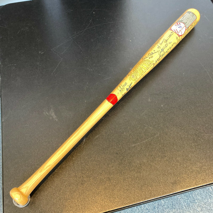 Beautiful New York Yankees HOF Legends Signed Baseball Bat With 50 Sigs! JSA COA