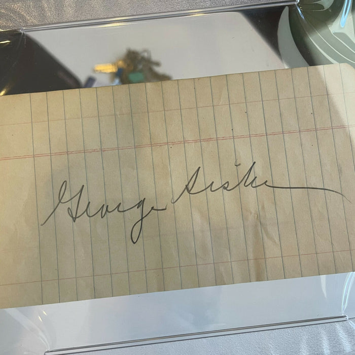 George Sisler Signed Autographed Large Index Card PSA DNA Graded GEM MINT 10