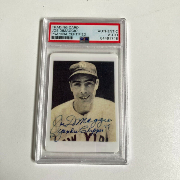 1939 Play Ball Joe Dimaggio "Yankee Clipper" Signed Porcelain Baseball Card PSA