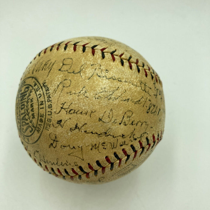 1928 Brooklyn Dodgers Team Signed Baseball Dazzy Vance Max Carey Bancroft JSA