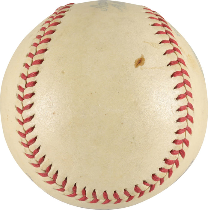 Joe Dimaggio #5 & Ted Williams #9 Signed 1940's AL Harridge Baseball PSA DNA