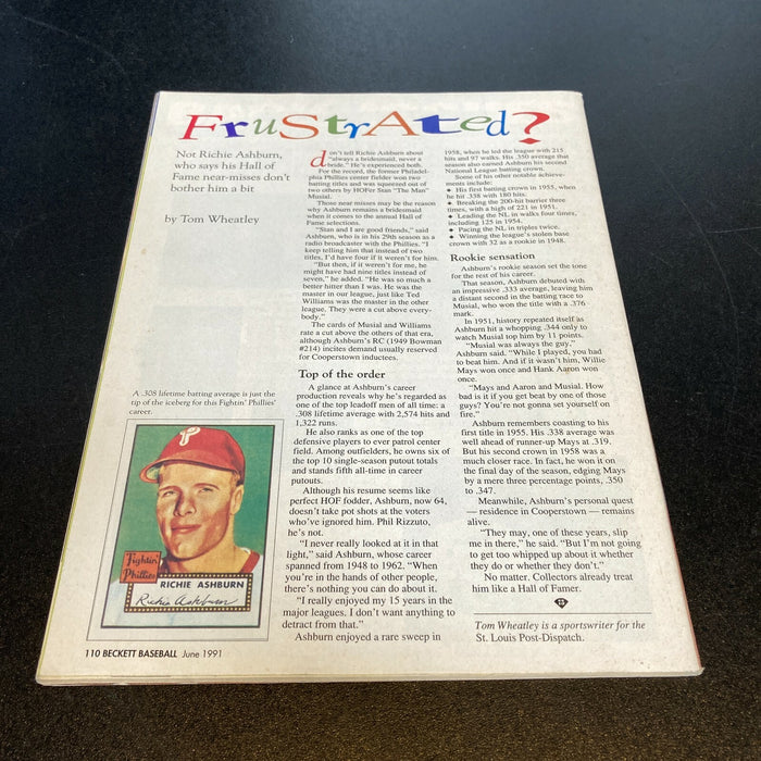 Richie Ashburn Signed Autographed Baseball Magazine Program