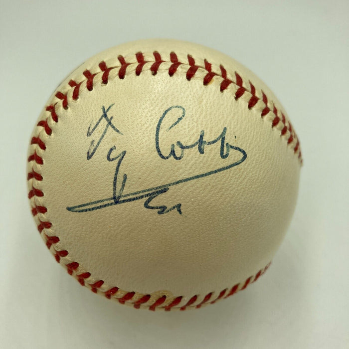 Magnificent Ty Cobb Signed 1950's American League Baseball JSA COA