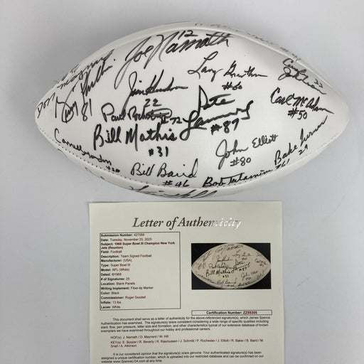 1968 New York Jets Super Bowl Champs Team Signed Wilson Football