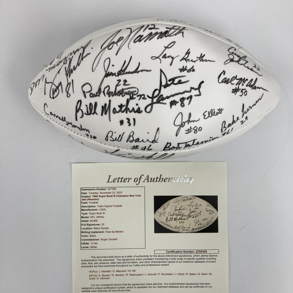 1968 New York Jets Super Bowl Champs Team Signed Wilson Football