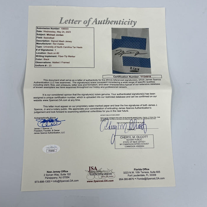Michael Jordan Signed Nike North Carolina Tar Heels Jersey UDA Upper Deck COA