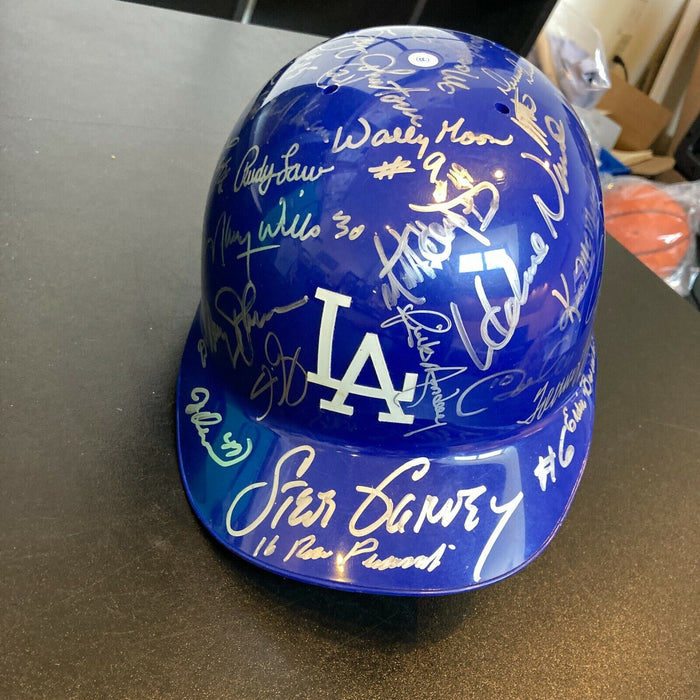 Beautiful Los Angeles Dodgers Legends Multi Signed Helmet 45+ Sigs With JSA COA