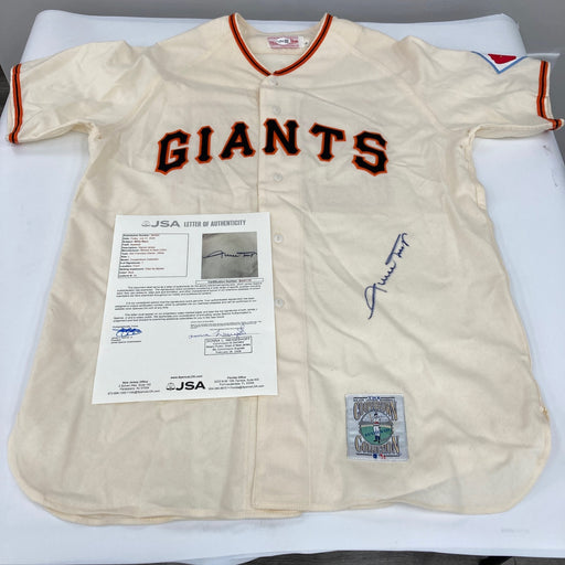 Willie Mays Signed New York Giants Authentic Mitchell & Ness Jersey JSA COA