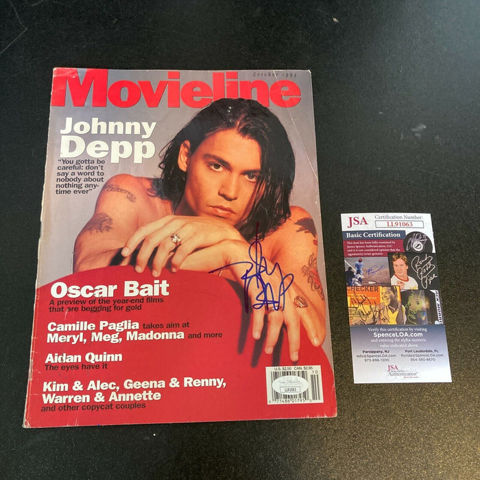 Johnny Depp Signed Autographed 1994 Movieline Magazine JSA COA