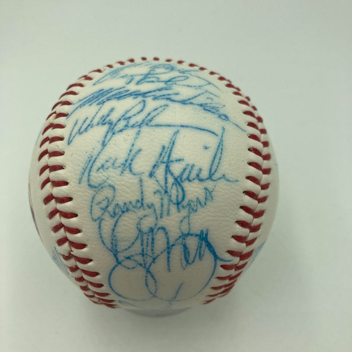 Vintage 1986 New York Mets World Series Champs Team Signed Baseball JSA COA