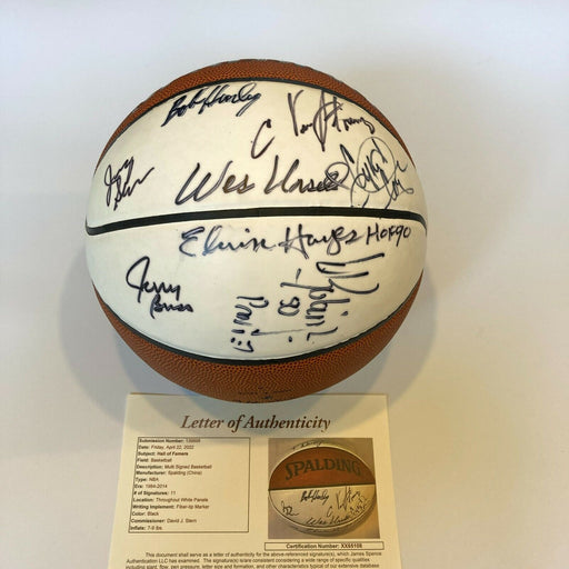 Jerry Buss 2010 Hall Of Fame Induction Multi Signed Basketball JSA COA