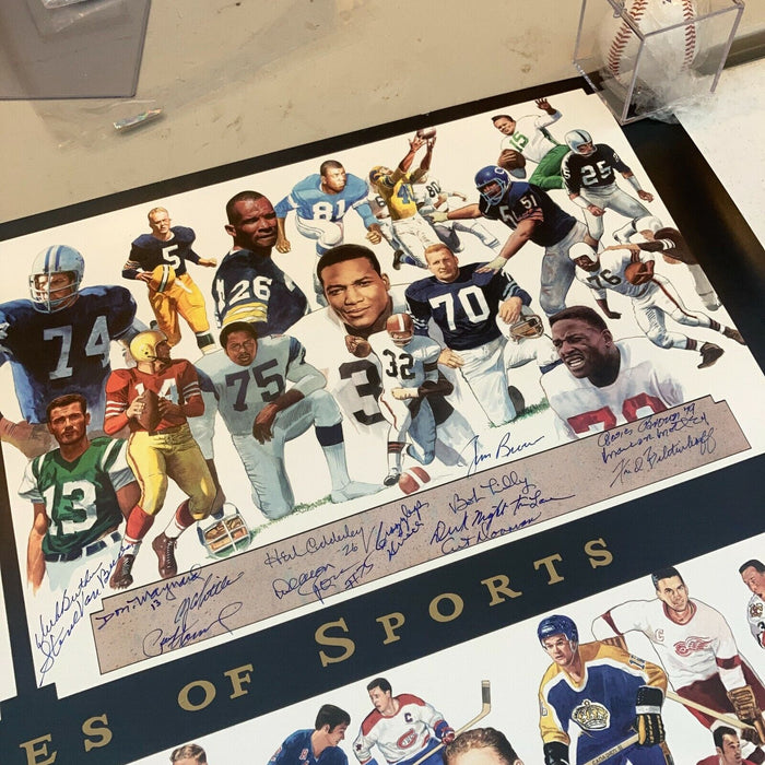 NBA, MLB, NFL & NHL Legends Sports Heroes Signed Litho Photo 60+ Sigs JSA COA
