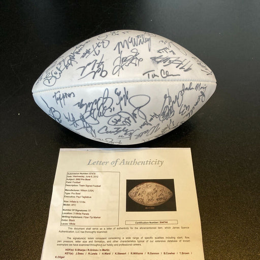 2002 Pro Bowl Team Signed Football 51 Signatures Junior Seau & Ray Lewis JSA COA