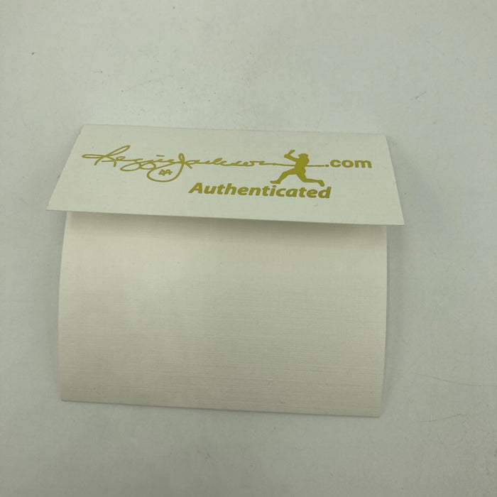 Joe Montana Signed Heavily Inscribed Career STAT Baseball Reggie Jackson COA