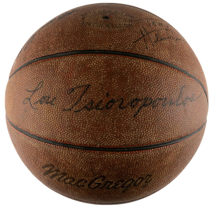 1956-1957 Boston Celtics NBA Champs Team Signed Basketball Bill Russell PSA DNA
