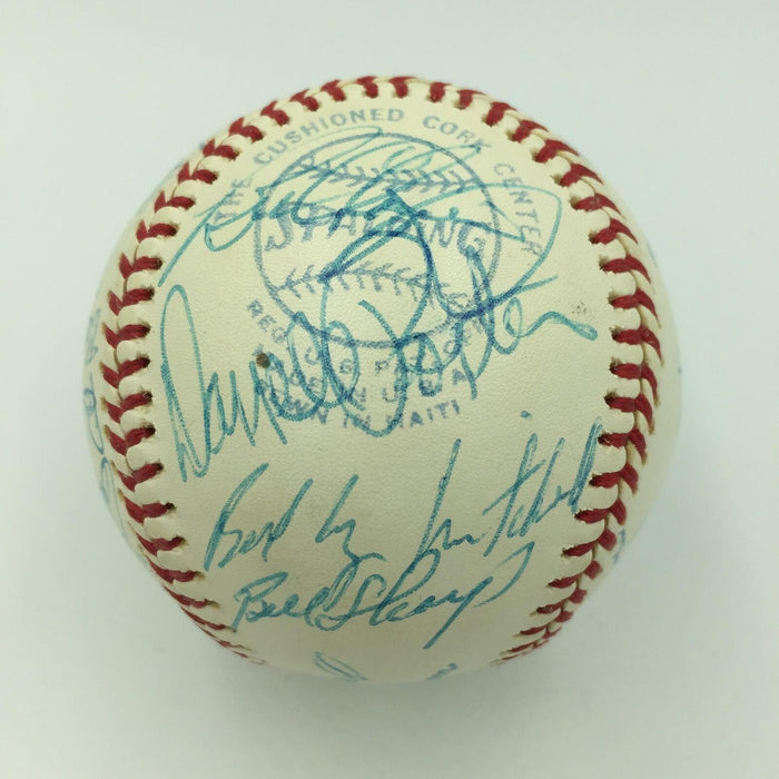 The Finest 1975 Milwaukee Brewers Team Signed AL Baseball Hank Aaron Yount PSA