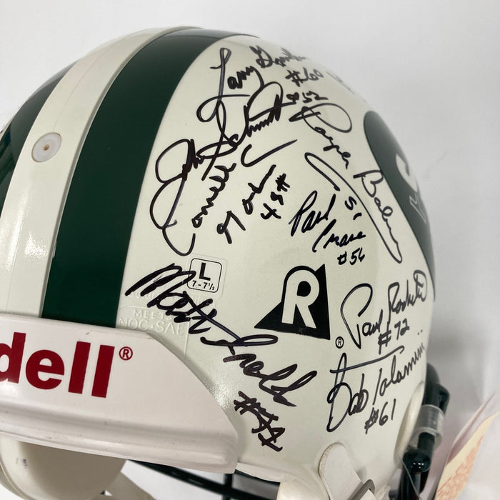 1969 New York Jets Super Bowl Champs Team Signed Authentic Game Helmet JSA COA