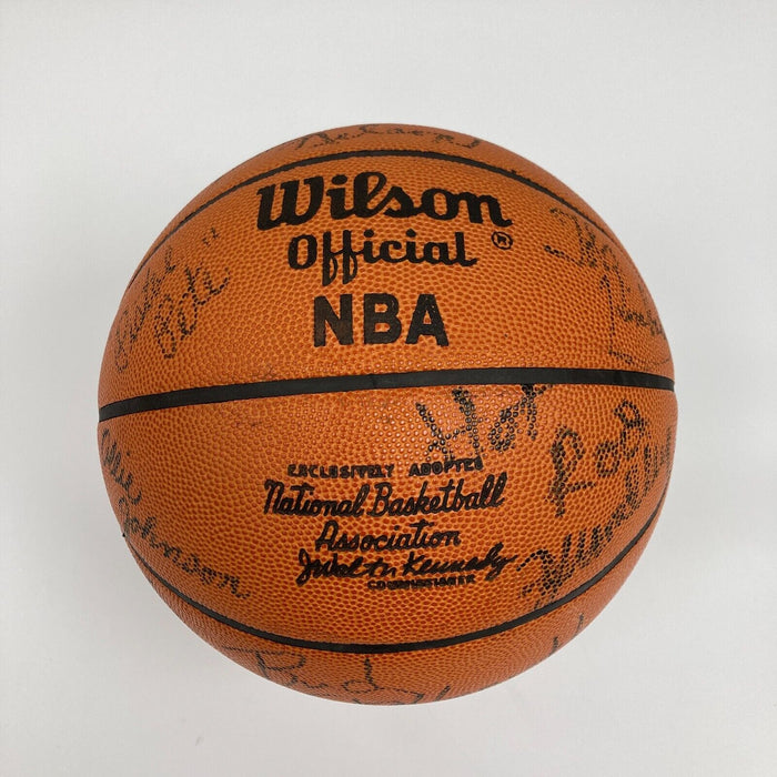 Pete Maravich Pistol Pete 1974-75 New Orleans Jazz Team Signed Basketball JSA