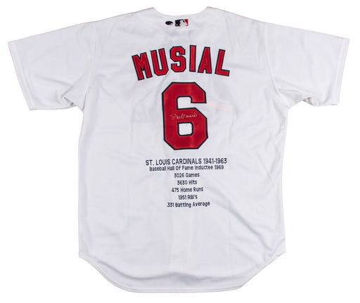 Stan Musial Signed Rawlings St. Louis Cardinals Stat Jersey JSA COA
