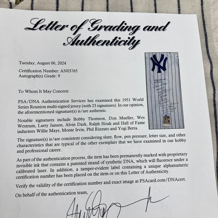 1951 New York Yankees & Giants W.S. Champs Team Signed Jersey PSA DNA MINT 9