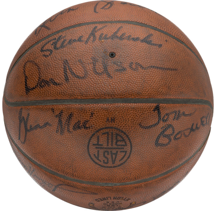 1975-76 Boston Celtics NBA Champs Team Signed Game Used Basketball Beckett COA