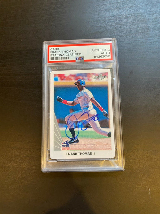 1990 Leaf Frank Thomas RC Signed Autographed Porcelain Baseball Card PSA DNA