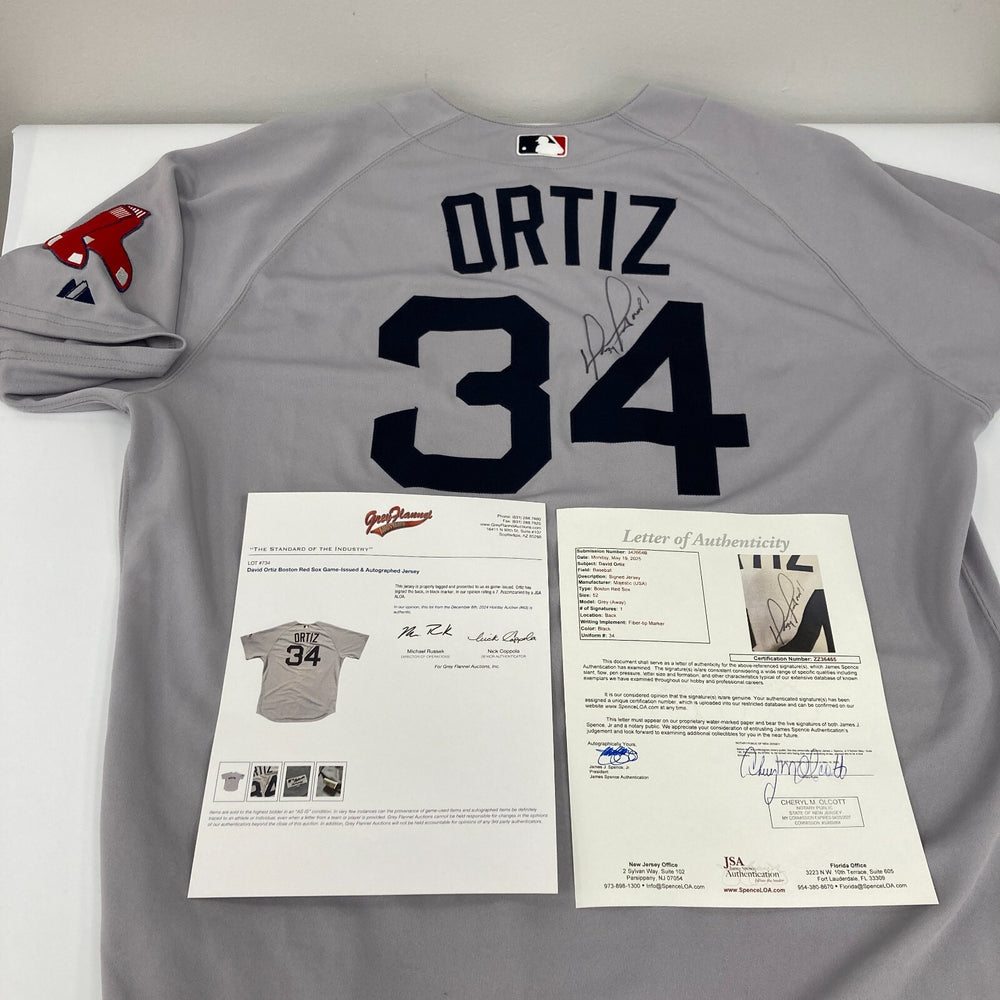 David Ortiz Signed Game Issued Boston Red Sox Majestic Jersey JSA COA