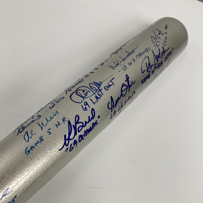 1969 New York Mets World Series Champs Team Signed Bat Nolan Ryan Tom Seaver JSA
