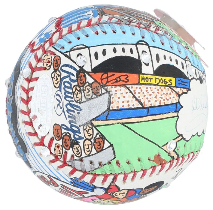 Whitey Ford Signed Charles Fazzino Hand Painted Pop Art Baseball Steiner COA