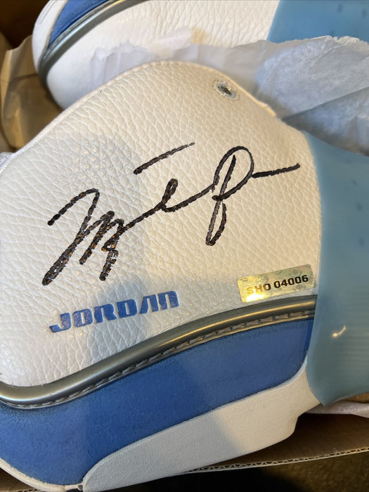 Michael Jordan Signed Jumpman Trifecta Sneakers Shoes UDA Upper Deck & PSA DNA