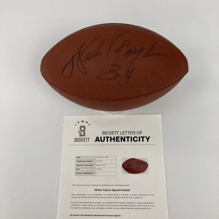 Walter Payton Signed Wilson Official NFL Game Football Beckett COA