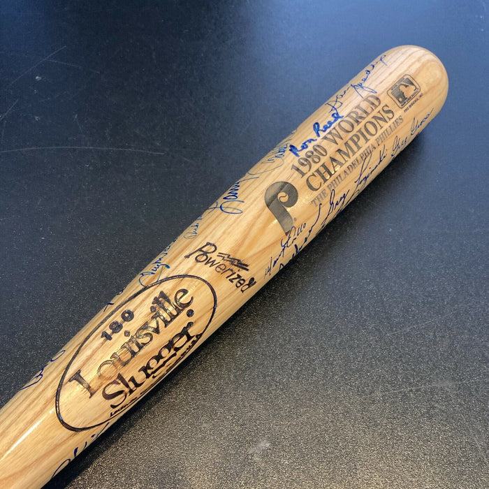 1980 Philadelphia Phillies World Series Champs Team Signed Bat 25+ Sigs JSA COA