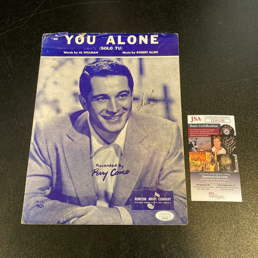 Perry Como Signed Autographed 1950's You Alone Sheet Music JSA COA