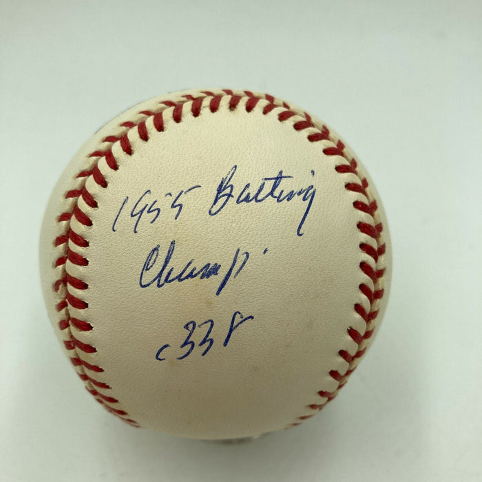 Richie Ashburn 1955 Batting Champ .338 Ave Signed Inscribed Baseball PSA DNA COA