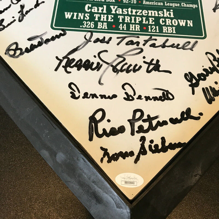 1967 Boston Red Sox AL Champs Team Signed Home Plate Carl Yastrzemski JSA COA
