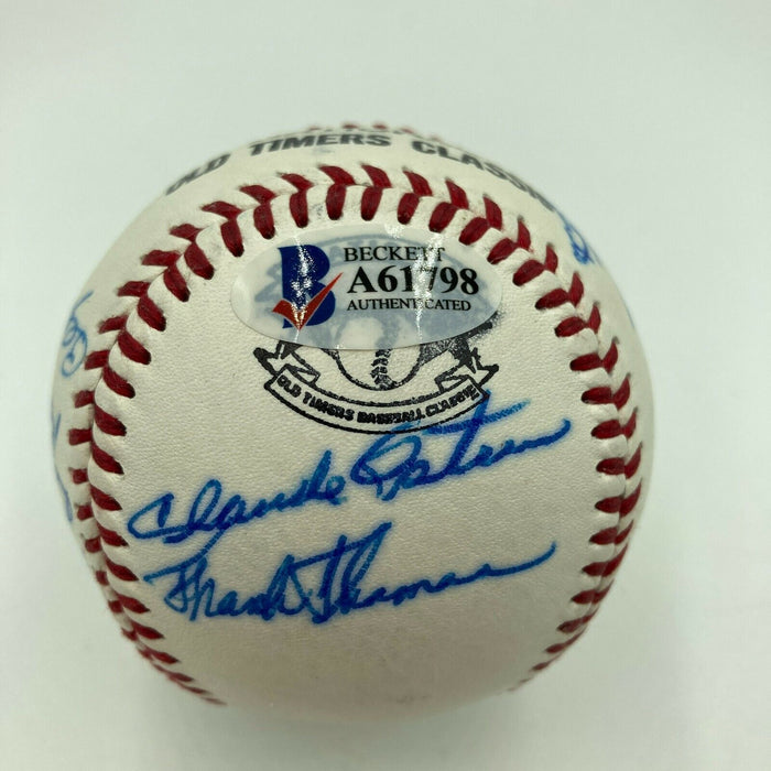 Hall Of Fame Multi Signed Cracker Jack Old Timers Game Baseball Beckett COA