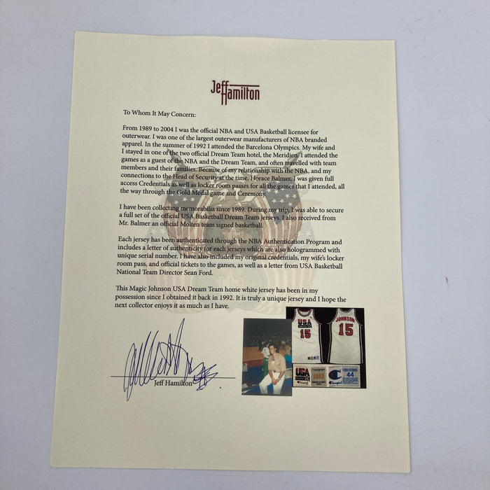 1992 Magic Johnson Signed Game Used Team USA Olympics Jersey MEARS COA